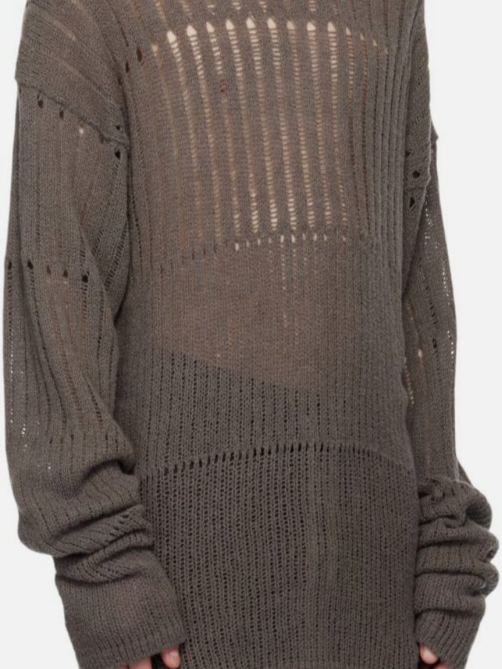 Rick Owens Men's Gray Hollywood Oversized Pull Sweater Size L - Picture 2 of 4